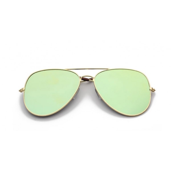 Gold Oversized Aviator Rider Mirror Polarized Lens Gold Frame Vintage Sunglasses